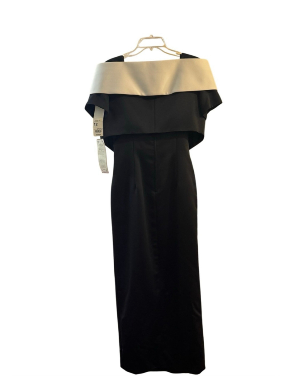 Alex Evenings Black & White Formal Gown with Detachable Shawl - Picture 2 of 5